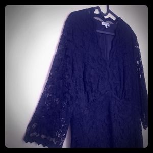 Kiyonna black lace 3/4 sleeve dress